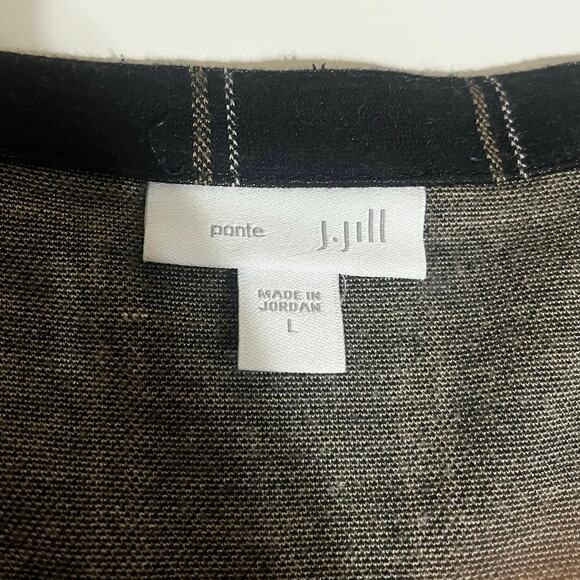 J.Jill Black Plaid Ponte Dress Women’s Large- Workwear Classic With Comfort - Picture 2 of 8